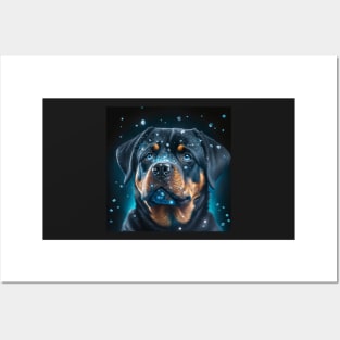 Shimmering Rottweiler Puppy Posters and Art